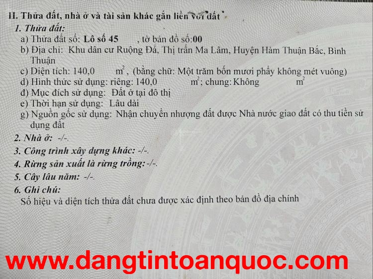 ĐẤT CHÍNH CHỦ- GIÁ TỐT Thị trấn Ma Lâm,Hàm Thuận Bắc, Bình Thuận(Hàm Thuận, Lâm Đồng mới)