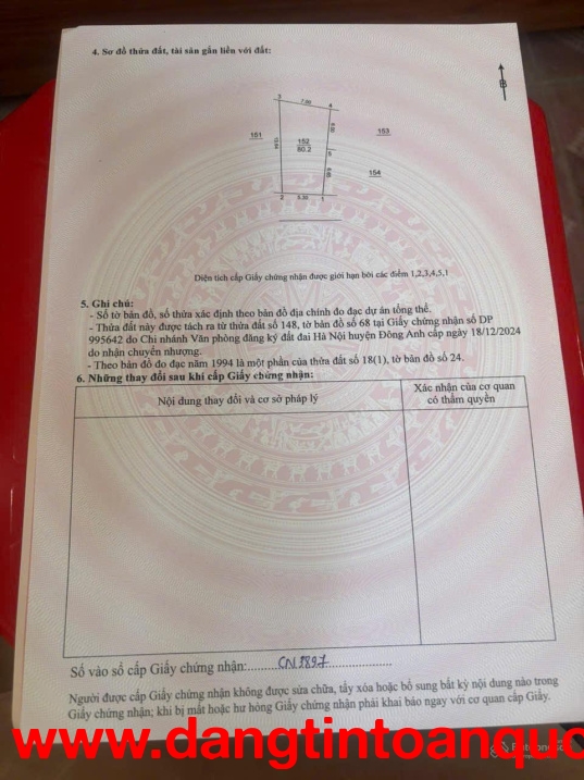 Bán đất xóm Gà Cổ Loa - 80m2 - đường thông ô tô