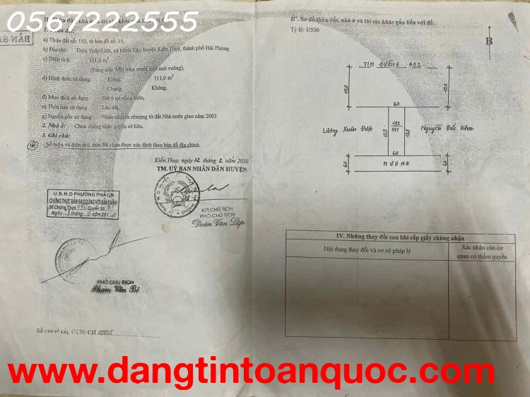 BÁN ĐẤT MẶT ĐƯỜNG 402 - MINH TÂN, KIẾN THỤY - VỊ TRÍ KINH DOANH ĐẮC ĐỊA - ZALO 0567 222 555