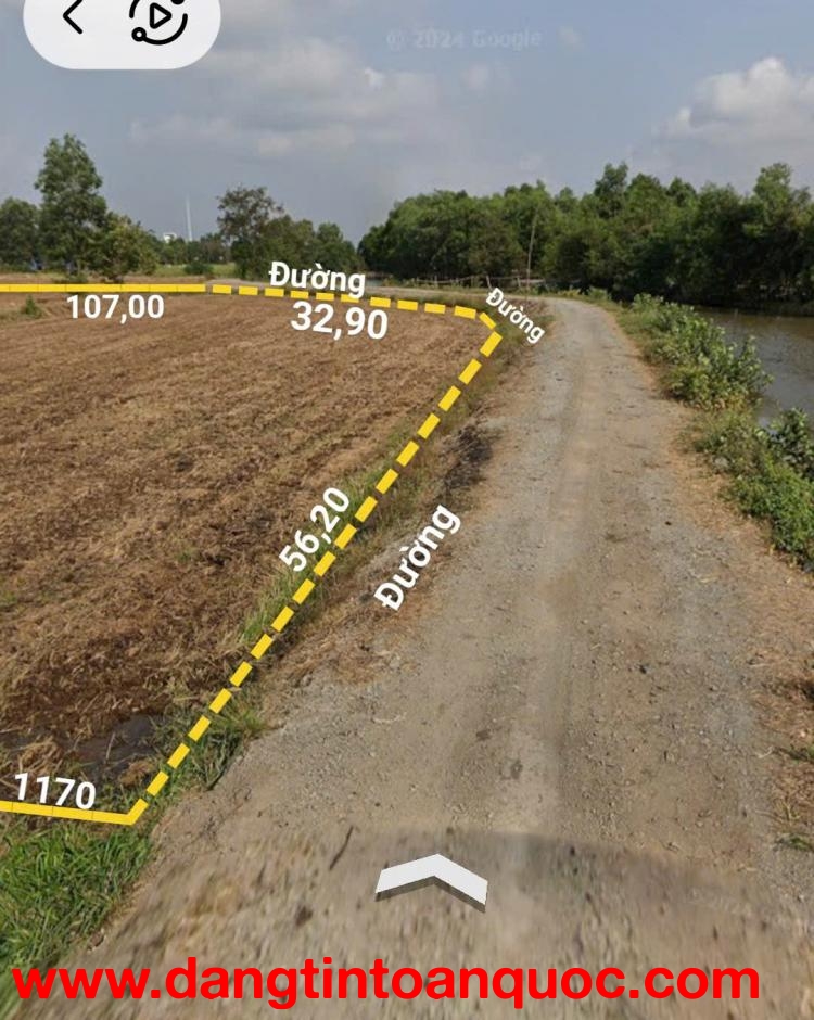 Bán đất mặt tiền 84x117m giá 3 triệu/m Đường Kênh 3