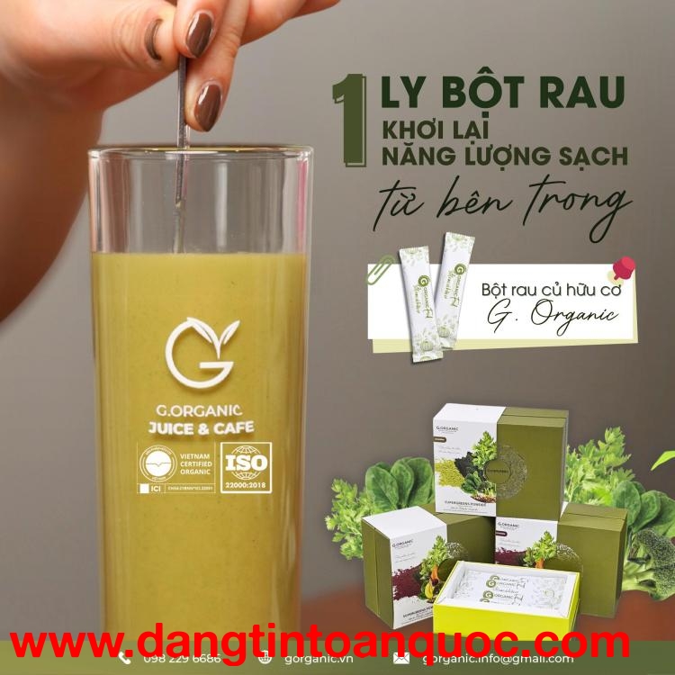 Giải nhiệt cơ thể, tạm biệt nóng trong người với bột rau củ tổng hợp G.Organic