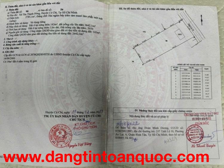 CHIA TÀI SẢN – ĐẤT MẶT TIỀN TỈNH LỘ 15, TÂN THẠNH ĐÔNG, CỦ CHI