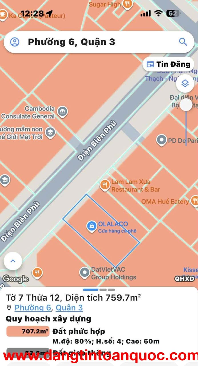 BÁN NHÀ MẶT TIỀN KD Đ.ĐIỆN BIÊN PHỦ, QUẬN 3 - 19M*40M - CPXD 2 HẦM 12 TẦNG - KHÔNG CÓ SẢN PHẨM THỨ 2