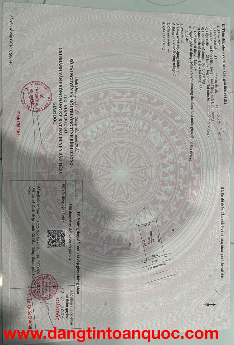 Cần bán lô đất khu tái định cư trung tâm Định Hiệp