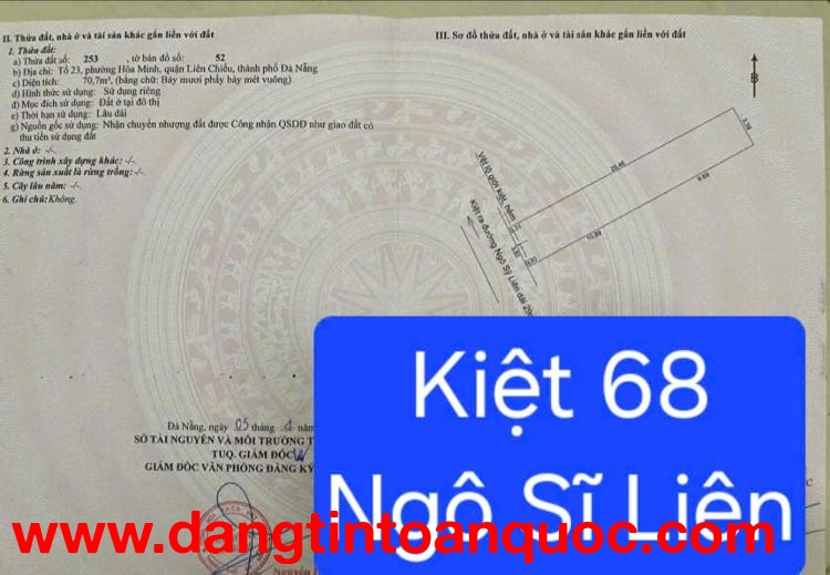 ????????Bán đất kiệt Ô tô K68 Ngô Sĩ Liên - Sát trường ĐH Bách Khoa