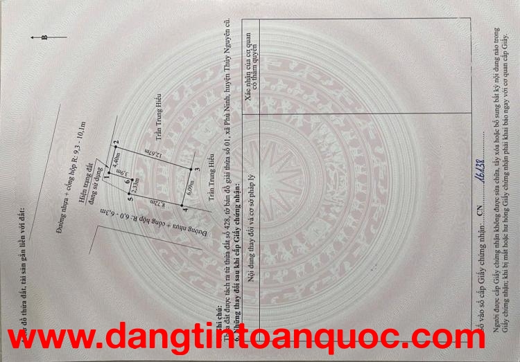 Mở Bán 2 lô đất Thuộc Thôn Phù Lưu – Phù Ninh – Thuỷ Nguyên – Hải Phòng.