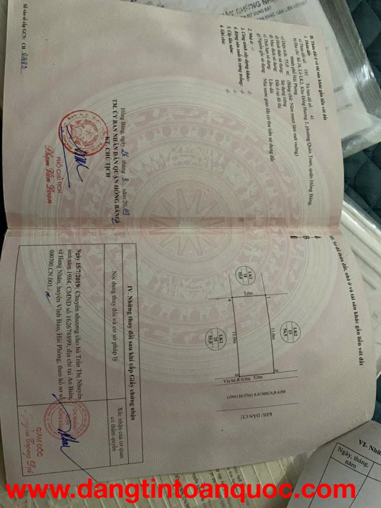 ĐẦU TƯ LÀ SINH LỜI - Chính Chủ  Bán  Lô LK2, khu đống hương 2, p. Quán Toan, Hồng Bàng, Hải Phòng