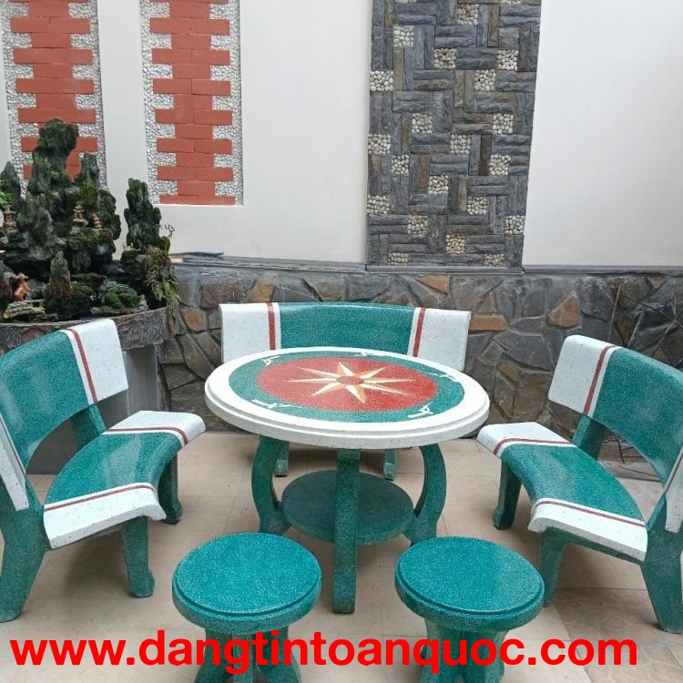Bộ bàn ghế đá xi măng ngoài trời HCM 