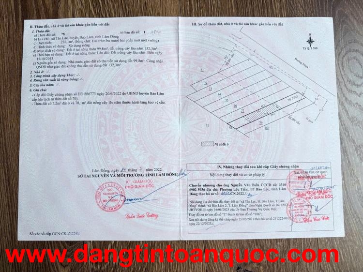 ĐẤT ĐẸP- GIÁ TỐT CHÍNH CHỦ CẦN BÁN NHANH LÔ ĐẤT TIỀM NĂNG TẠI huyện Bảo Lâm, tỉnh Lâm Đồng