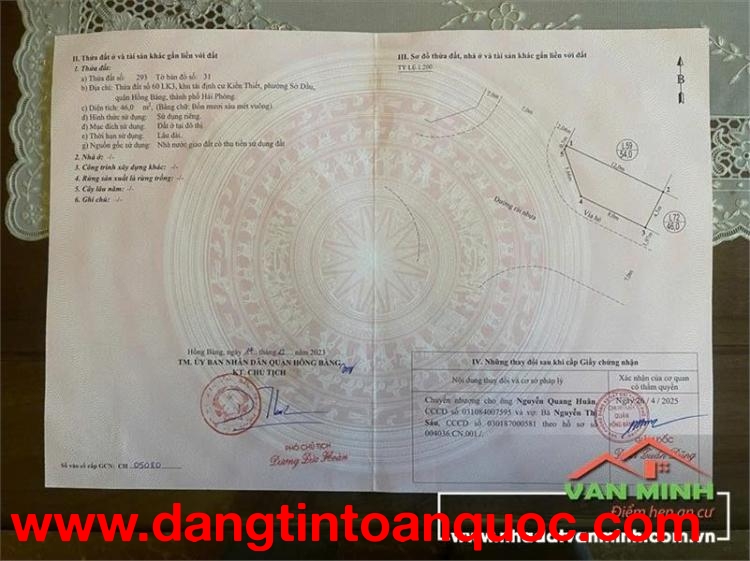 ĐẤT ĐẸP- GIÁ TỐT CHÍNH CHỦ CẦN BÁN NHANH LÔ ĐẤT VỊ TRÍ ĐẮC ĐỊA tại quận Hồng Bàng, TP Hải Phòng