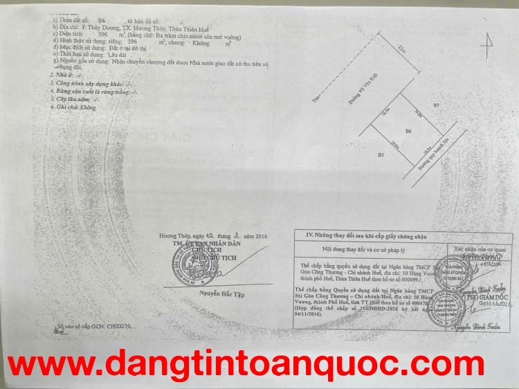 ĐẤT ĐẸP–GIÁ TỐT–CẦN BÁN GẤP –Đường Võ Văn Kiệt (Vành đai 3) – P.Thủy Dương – TX.Hương Thủy – TP Huế