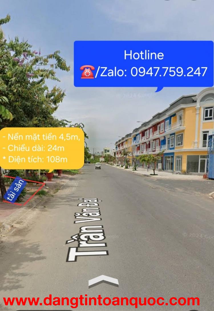 Bán nền tiếp giáp mặt tiền đường Trần Văn Đại, Phường 2, TP. Bạc Liêu, tỉnh Bạc Liêu