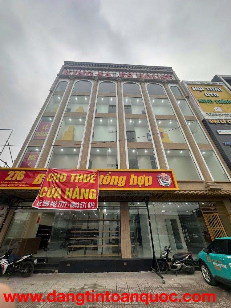 CHO THUÊ MẶT BẰNG “VÀNG” 276 TRẦN PHÚ, PHƯỜNG TRẦN PHÚ, TP HÀ TĨNH – KHÔNG PHÍ SANG NHƯỢNG