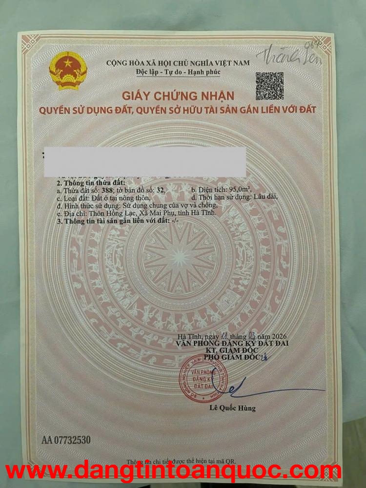 CHÍNH CHỦ BÁN SIÊU PHẨM ĐẤT ĐẸP - Phù Hợp Cho Mọi Gia Đình