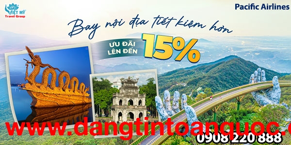 Pacific Airlines giảm 15% giá vé nội địa