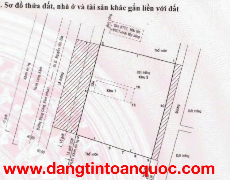 SIÊU PHẨM MT ĐẶNG CÔNG BỈNH – NGANG 61M – 3.341M² – CHỈ 16TR/M²