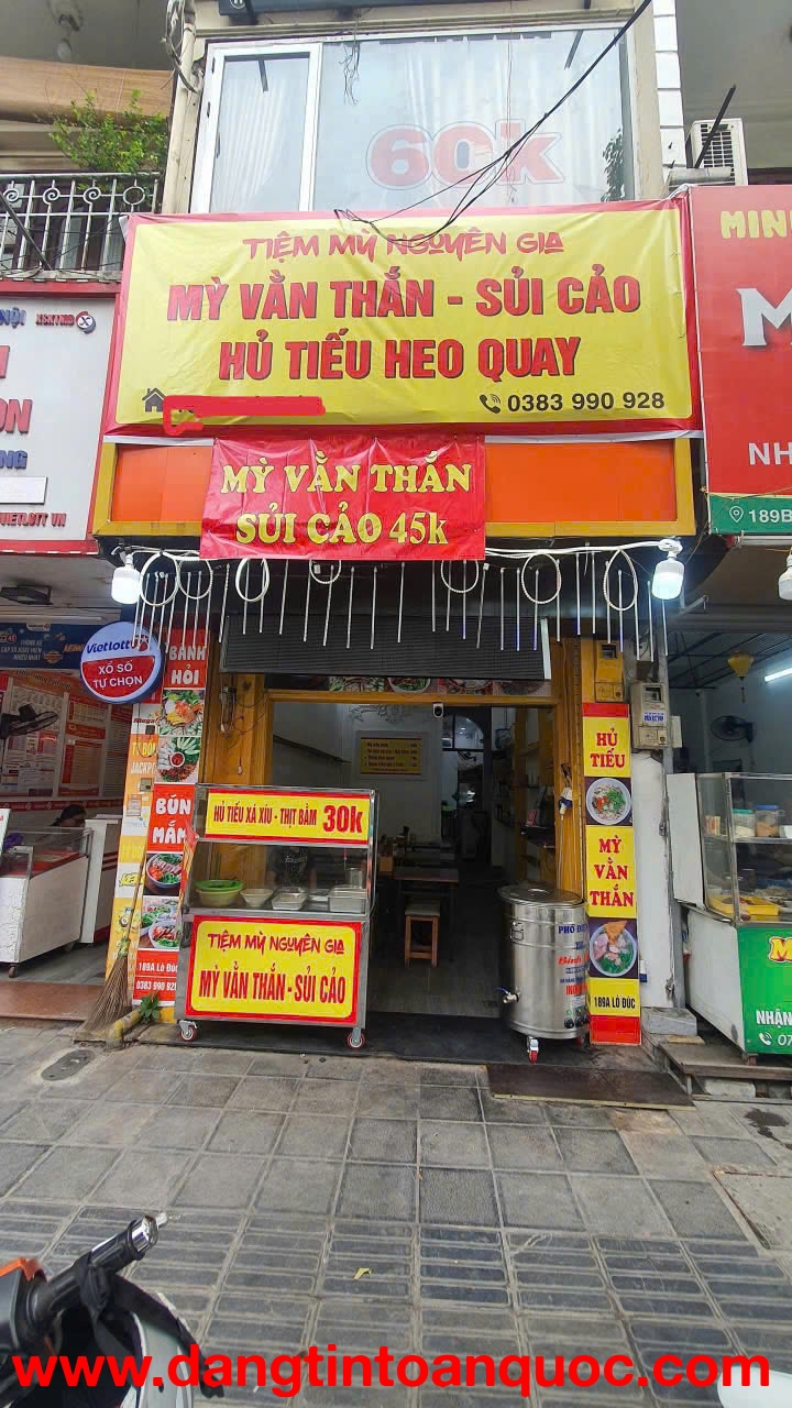 SANG NHƯỢNG MẶT BẰNG KINH DOANH QUÁN ĂN TẠI  PHỐ LÒ ĐÚC, HÀ NỘI