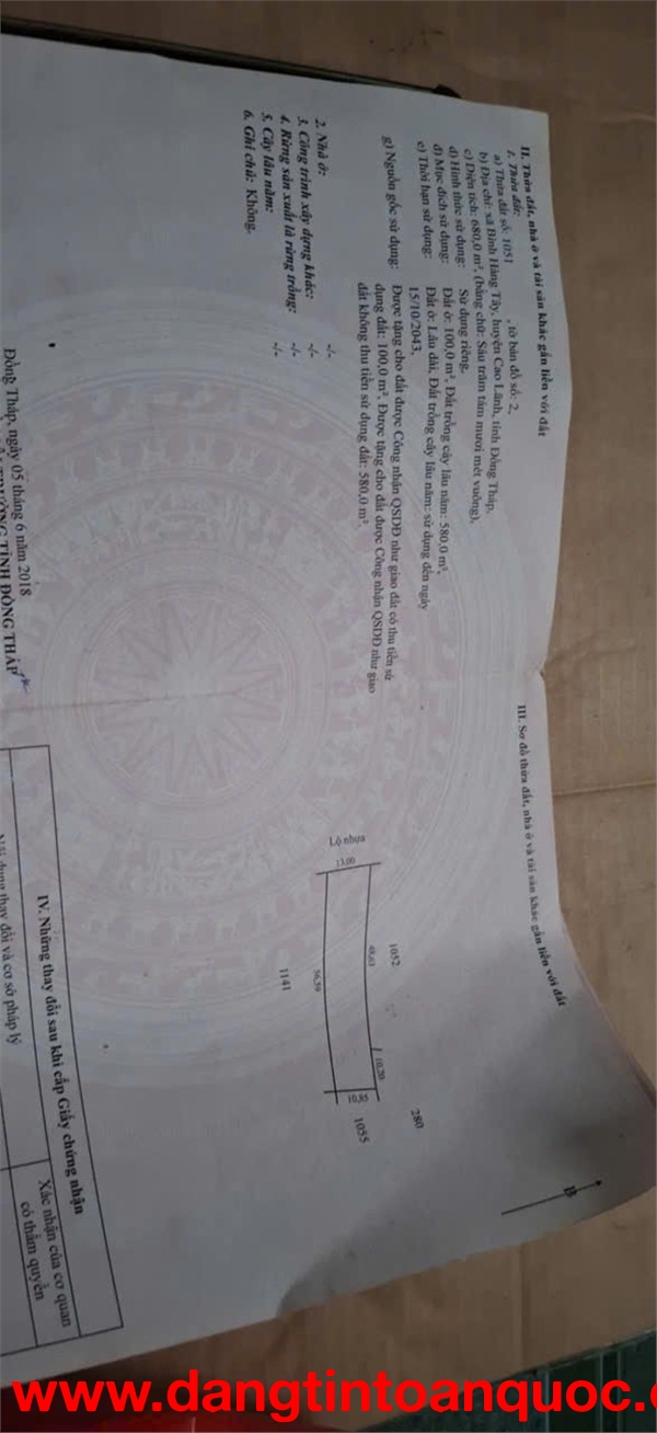 GIÁ TỐT - CHÍNH CHỦ Cần Bán Nhanh Lô Đất Vị Trí Tại Cao Lãnh, Tỉnh Đồng Tháp