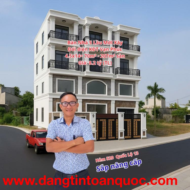 BÁN NHÀ 5 LẦU MỚI XÂY NGAY VẠN PHÚC - HẺM 520 QUỐC LỘ 13 - HIỆP BÌNH PHƯỚC - TP THỦ ĐỨC