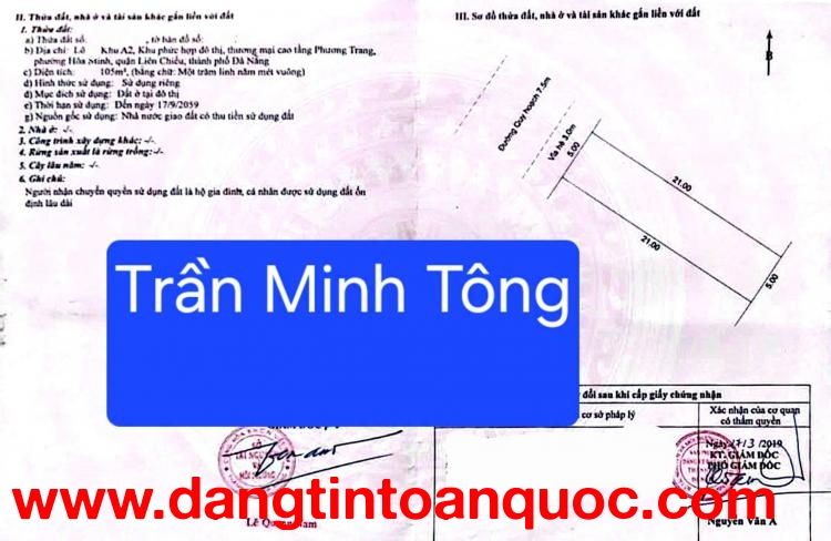 ????????HÀNG HIẾM - Bán 1 cặp đất đường Trần Minh Tông - thông biển