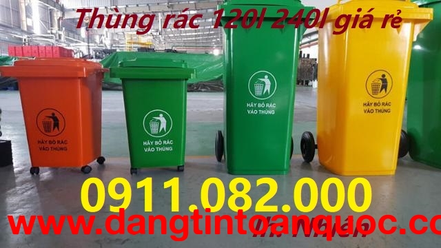  Sỉ lẻ thùng rác chất lượng mới 100%- thùng rác 240 lít giá rẻ tại cần thơ- lh 0911082000
