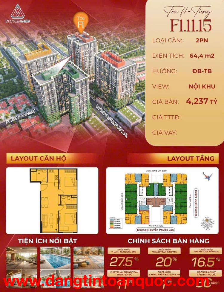 HOT HOT HOT ! Cần Bán DỰ ÁN CĂN HỘ FOURS TOWER Ngã Tư Minh Mạng Giao với Nguyễn Phước Lan TP.ĐÀ NẴNG