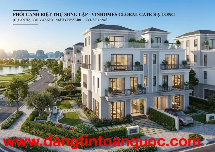 Biệt thự 162m², mặt tiền 9m, xây 4 tầng, tổng sàn 373m² view đẹp Vinhomes Hạ Long