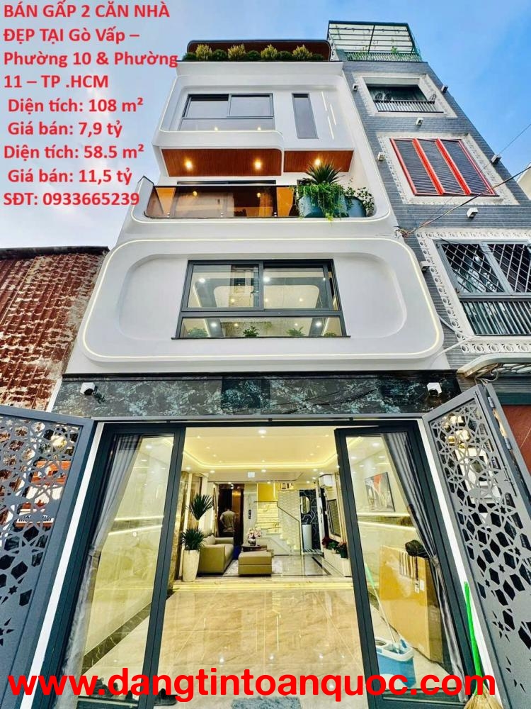 HOT HOT HOT – CHÍNH CHỦ CẦN BÁN GẤP 2 CĂN NHÀ VỊ TRÍ ĐẸP TẠI Gò Vấp, TP .Hồ Chí Minh