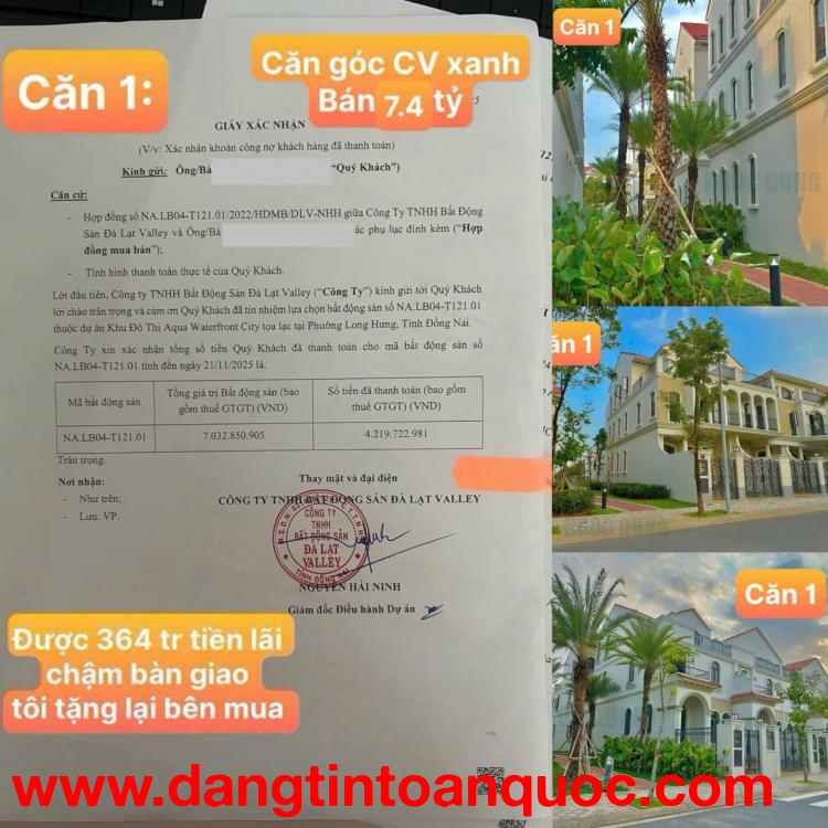 CẦN BÁN GẤP – CẮT LỖ 3 CĂN AQUA CITY, THU HỒI VỐN NHANH - TẠI BIÊN HOÀ - ĐỒNG NAI