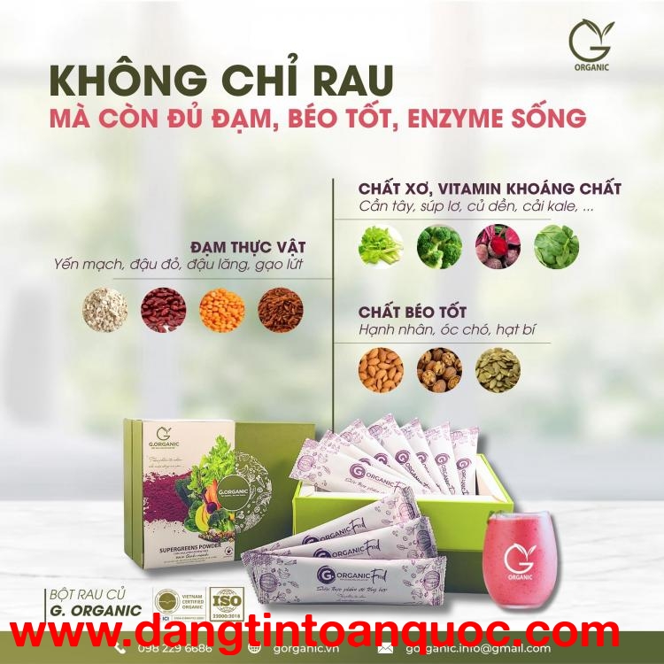 G.Organic - sản phẩm hữu cơ sạch, thuần khiết từ thiên nhiên