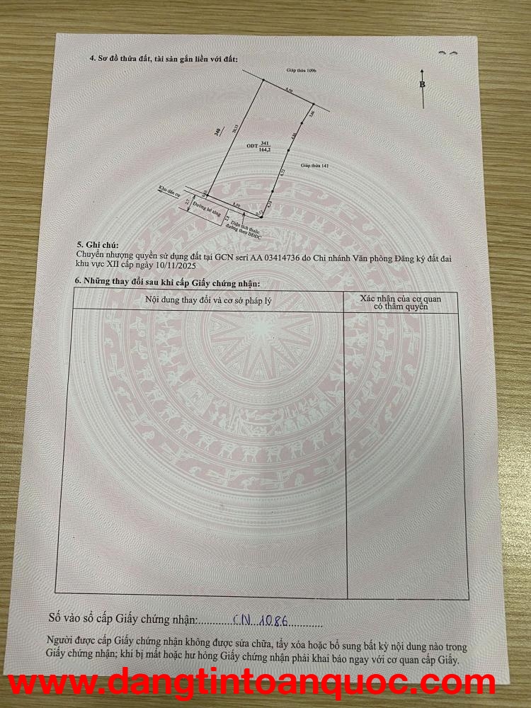 Bán lô đất 164,2m2 ( full thổ cư ) Tại Tổ Dân Phố Minh Châu – Phường Thảo Nguyên – Sơn La.