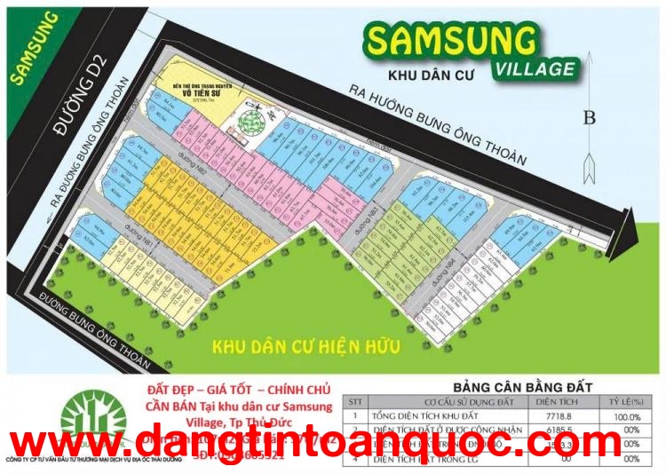 ĐẤT ĐẸP – GIÁ TỐT  – CHÍNH CHỦ CẦN BÁN Tại khu dân cư Samsung Village, Tp Thủ Đức