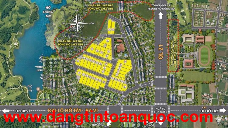 Chủ gửi bán lô đất thuộc làn 2 Quốc Lộ 21 mở rộng - tại Đoài Phương chỉ 39.5 tr/m2