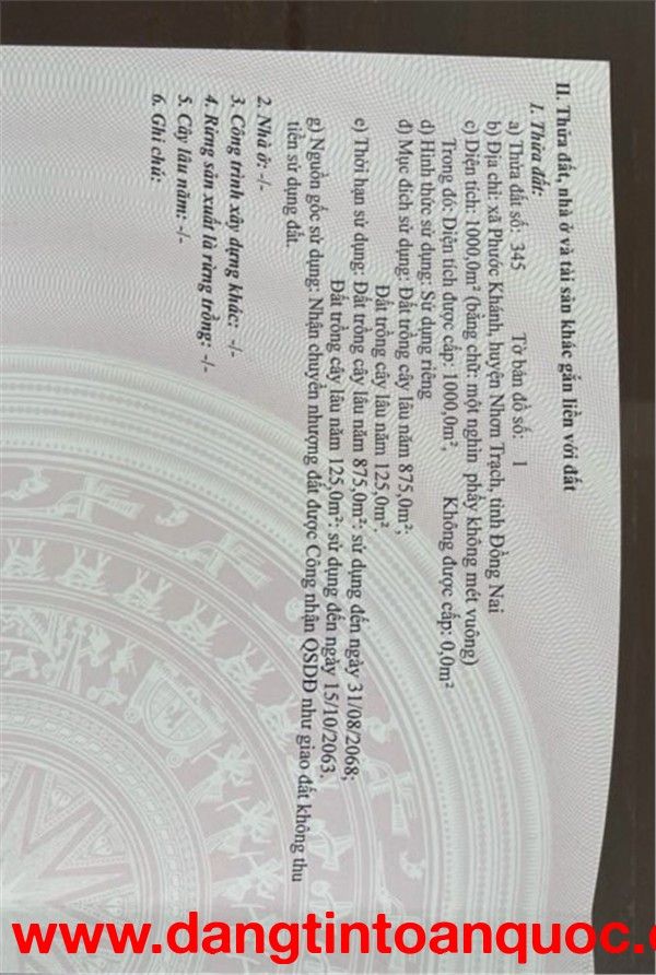 ĐẤT  ĐẸP – GIÁ TỐT  – CHÍNH CHỦ CẦN BÁN GẤP ĐẤT Tại Xã Phước Khánh, Huyện Nhơn Trạch, Đồng Nai