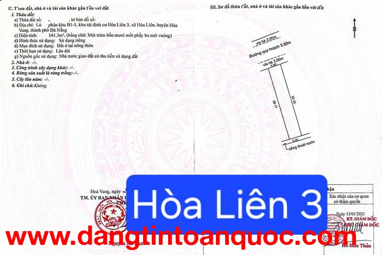 Bán đất TĐC Hòa Liên 3 - DT 141m2 - phường Liên Chiểu