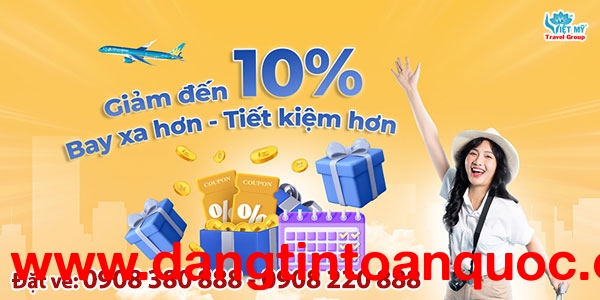 Vietnam Airlines giảm 10% giá vé cuối tuần