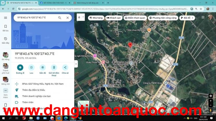 NGÂN HÀNG ĐẤU GIÁ TẠI XÃ ĐÔNG HIẾU, NGHỆ AN GIÁ 2.565 TỶ- Thị xã Thái Hòa, Nghệ An cũ