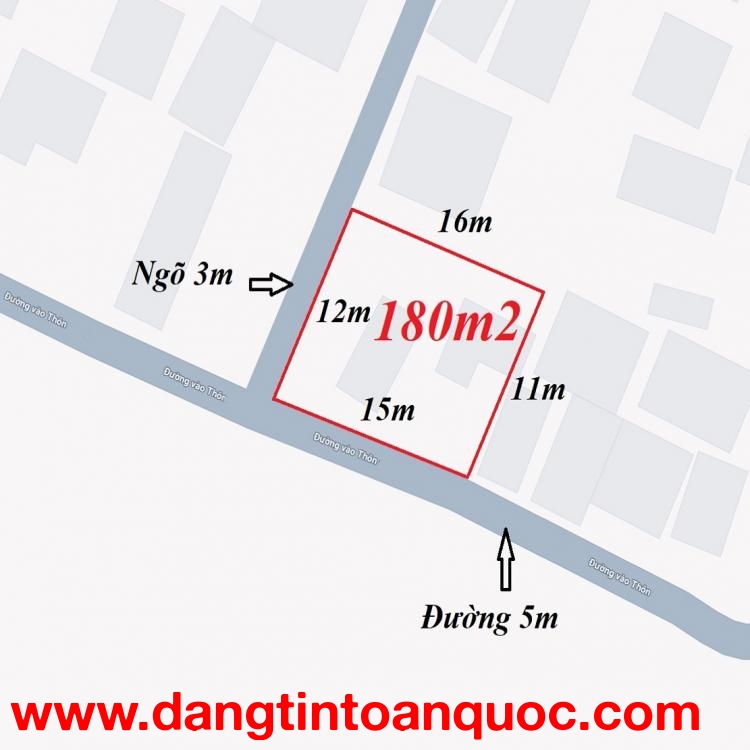 ???? 180m2 Thuận An, Hà Nội MT 15m đường 5m view thoáng 0989894845