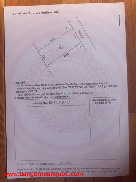 TÀI CHÍNH HƠN 1 TỈ CÓ NGAY 62,5M ĐẤT NGAY TỈNH LỘ 87 TẠI SƠN TÂY - HÀ NỘI