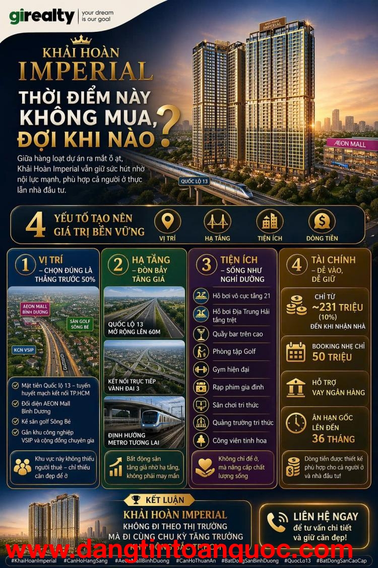 ???? KHẢI HOÀN IMPERIAL – THỜI ĐIỂM NÀY KHÔNG MUA, ĐỢI KHI NÀO? ????