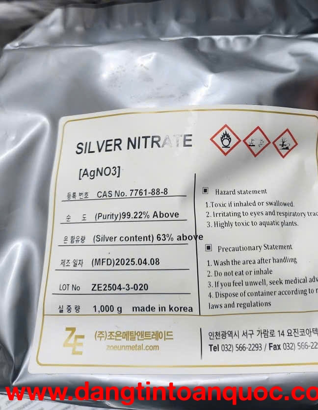 Silver Nitrate, AgNO3, Bạc Nitrate, xi mạ bạc