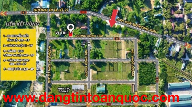 Cần Tiền Bán gấp lô đất nền TĐC Linh Sơn Sát Đại Học Quốc Gia Hà Nội , mặt đường kinh doanh 75m2 giá