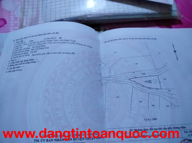 HOT HOT HOT – BÁN GẤP ĐẤT Tại Xã Nhị Hà, Huyện Thuận Nam, Tỉnh Ninh Thuận