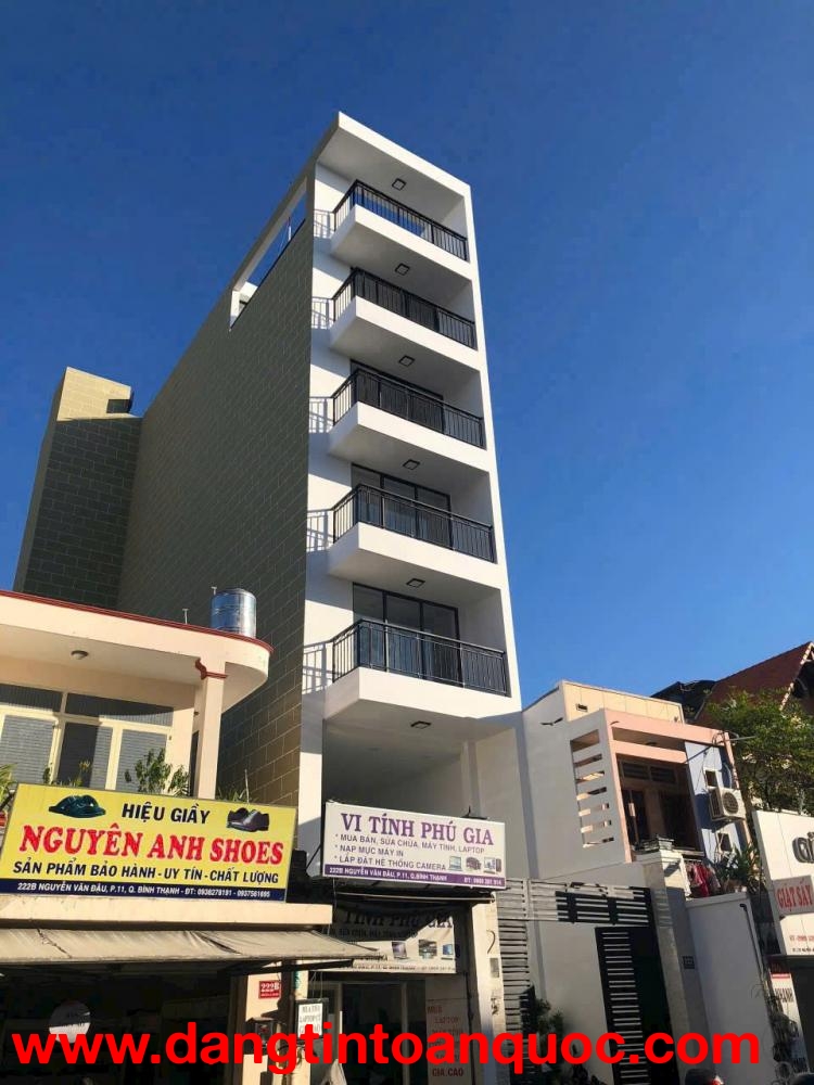 Bán nhà mặt tiền Nguyễn Văn Đậu Bình Thạnh, 5x40, Hầm 7 tầng(1000m2 sàn), 23PN, HDT 140tr