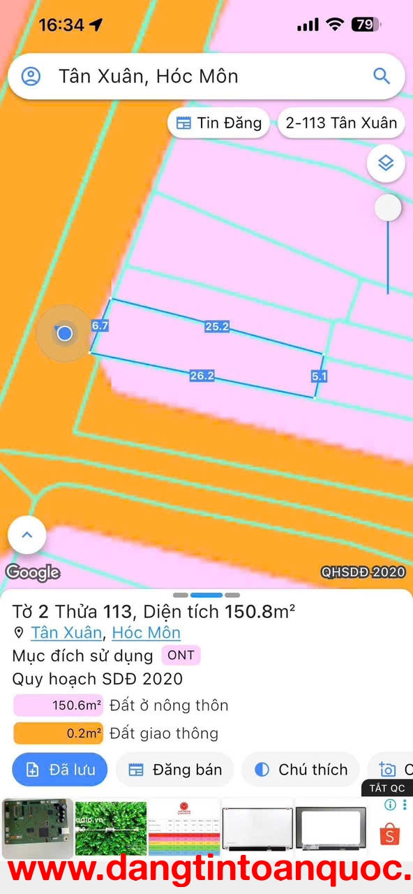 NHÀ MẶT TIỀN BÀ TRIỆU – ĐỐI DIỆN BV HÓC MÔN – NGANG 6,45M HIẾM