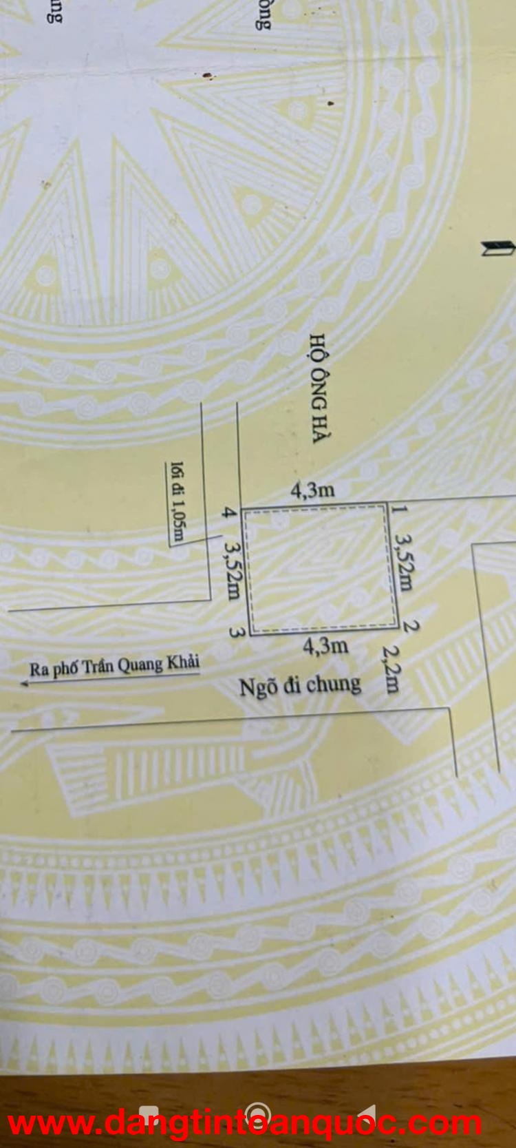 BÁN NHÀ 4 TẦNG SAU TRẦN QUANG KHẢI – NGÕ Ô TÔ – GIÁ 1,65 TỶ