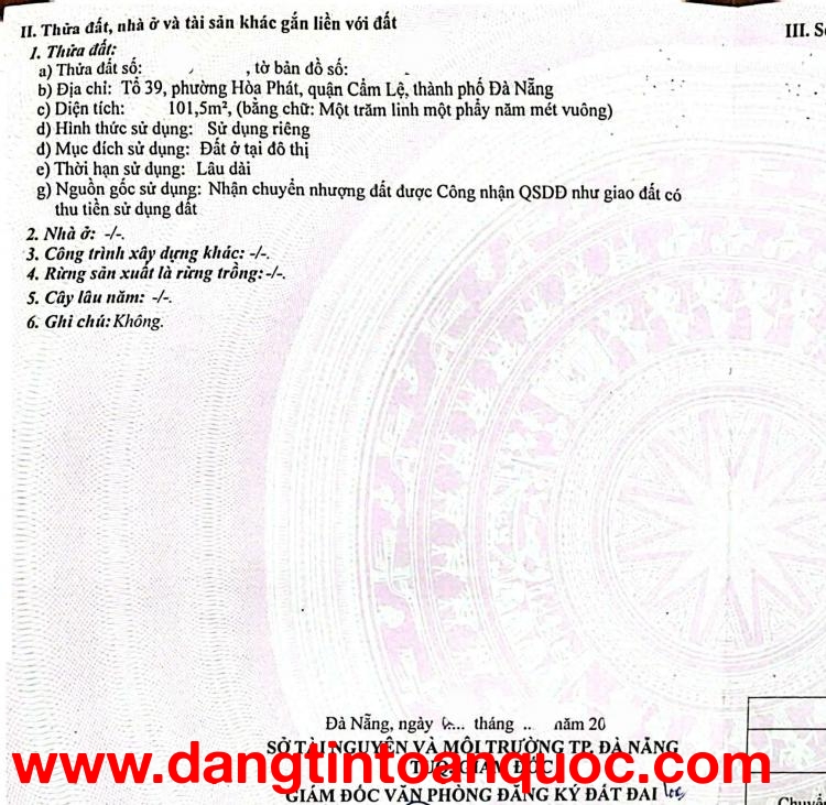 ????????Bán đất kiệt Ô TÔ K500 Tôn Đản thông ra kiệt 516