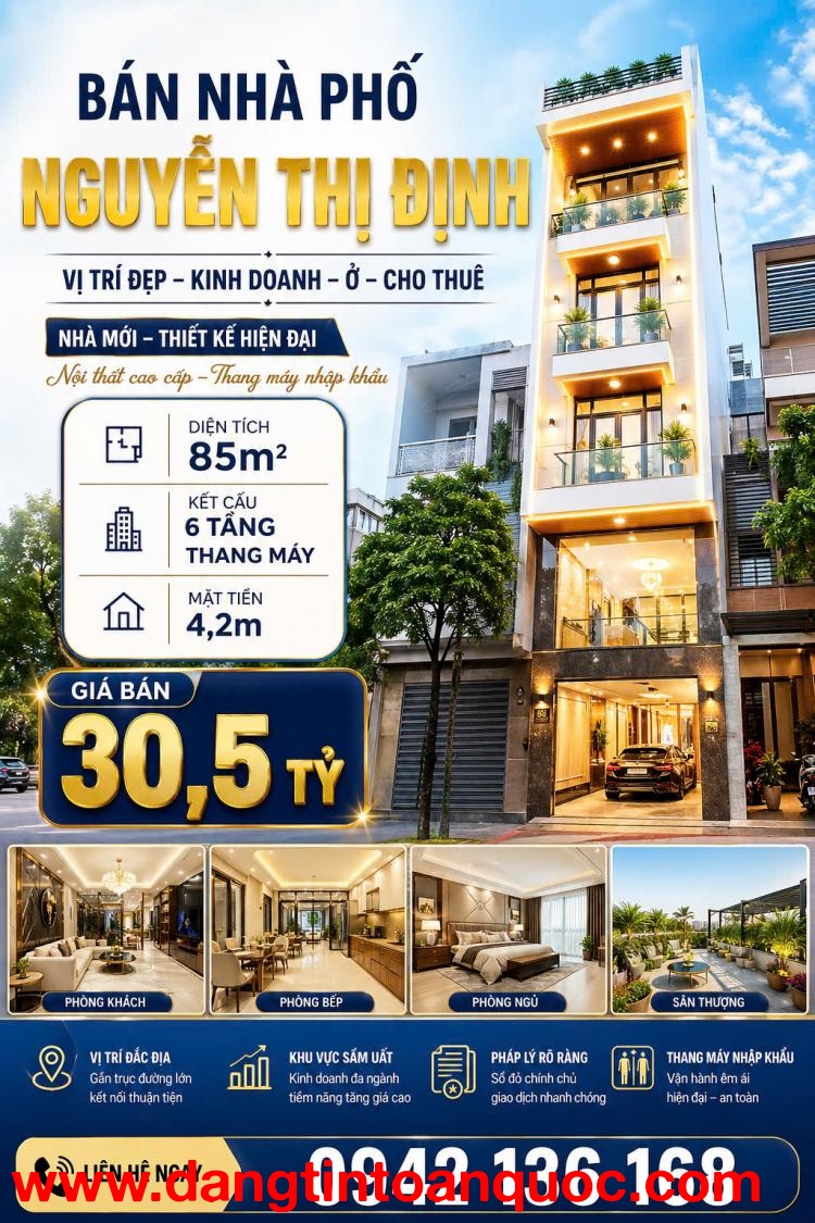 ???? Bán nhà phố Nguyễn Thị Định, Trung Hòa Nhân Chính 85m2 xây 6 tầng thang máy giá 30 tỷ ????