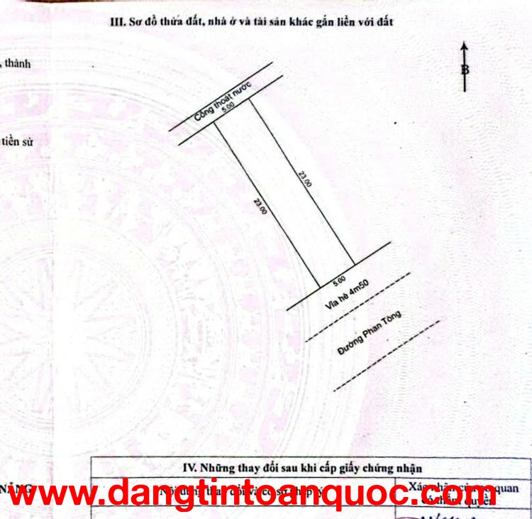 Bán lô đất biển đường PHAN TÒNG - trục thông Trường Sa