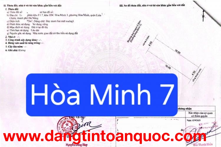 Bán nhà C4 đường Hòa Minh 7 - Song song Hồ Tùng Mậu